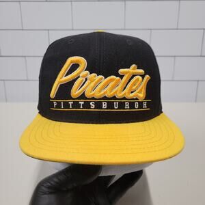 Vintage Pittsburgh Pirates American Needle Snapback Hat MLB Cooperstown Black